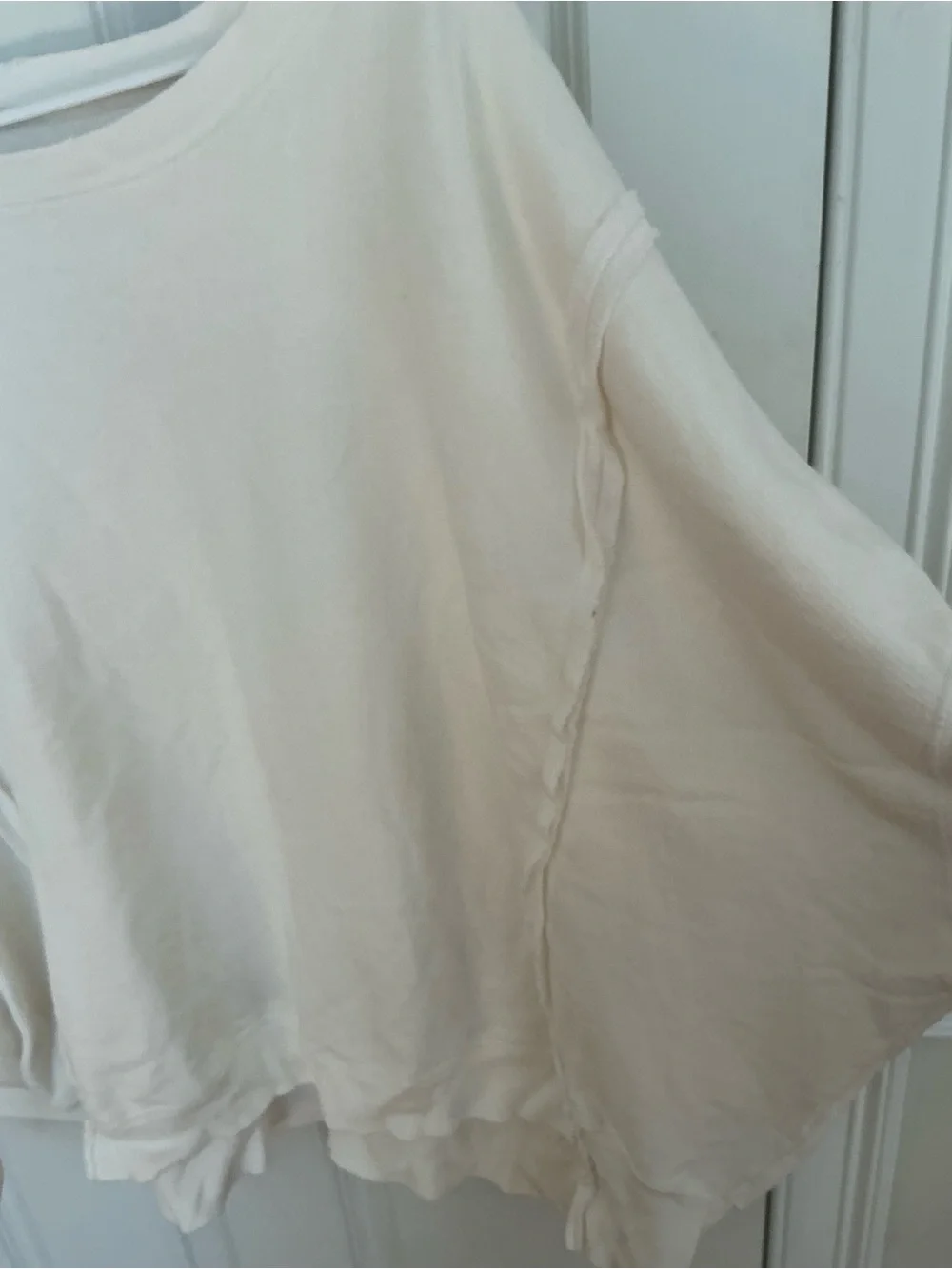 Free People We the Free Camden Sweatshirt in ivory sz large - Picture 6 of 7